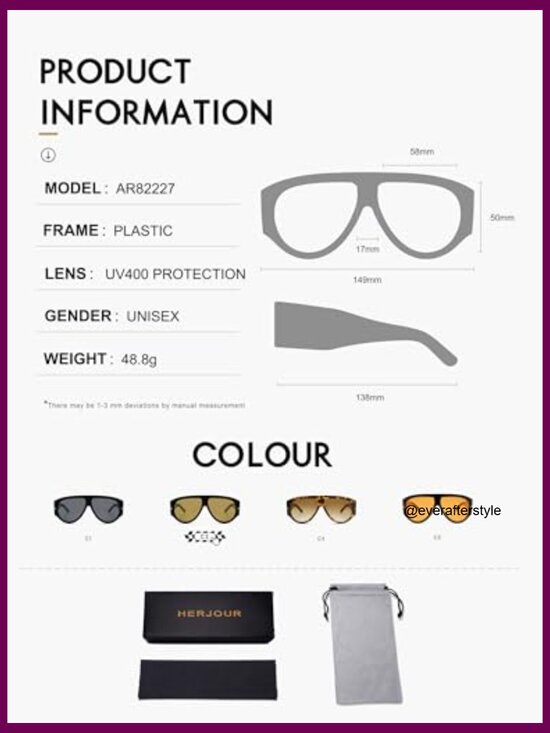 Oversized Retro Aviator Sunglasses 70s Vintage Style main image 7
